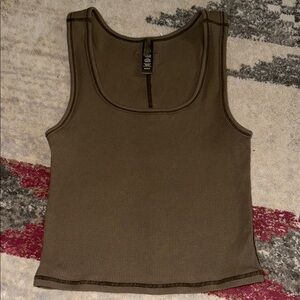 SKIMS Khaki Ribbed Tank Top
